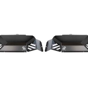 Fishbone Inner Fender, With Fishbone Logo, Mesh with Accents Plates, Powder Coated, Black, Aluminum, Set of 2 – FB33211R