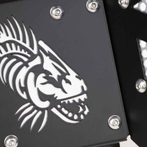 Fishbone Inner Fender, With Fishbone Logo, Mesh with Accents Plates, Powder Coated, Black, Aluminum, Set of 2 – FB33211R