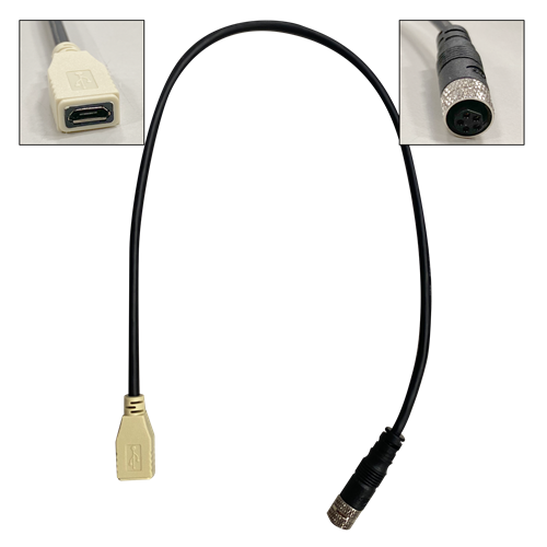Furuno USB Cable, For Use with Tztouchxl Multi Function Display, M8 to Micro-B USB Connector Otg Cable, 0.3 Meter Length, Black – 001-646-940-00