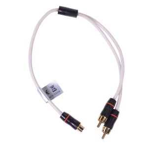 Fusion Elec Audio/ Video Cable, Performance, Female to Dual Male, 10.8 Inch Length, White, With Gold Plated Connectors – 010-12621-00