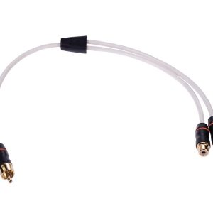 Fusion Elec Audio/ Video Cable, Performance, Male to Dual Female, 10.8 Inch Length, White, With Gold Plated Connectors – 010-12622-00