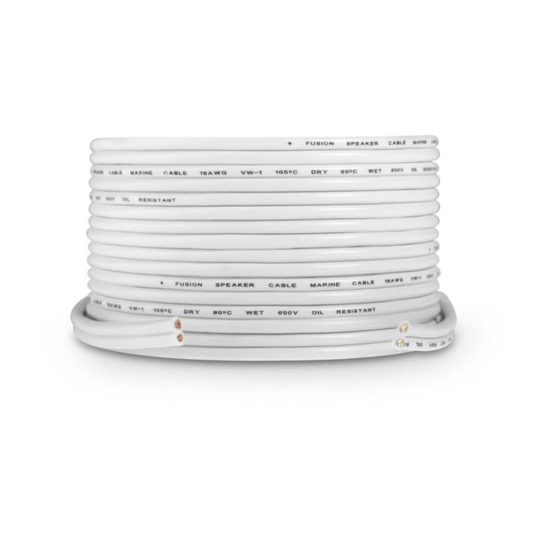 Fusion Elec Speaker Wire, Round Type, VW-1 Fire Retardant Rating, 328 Foot Length, 16 Gauge, White – 010-12899-20