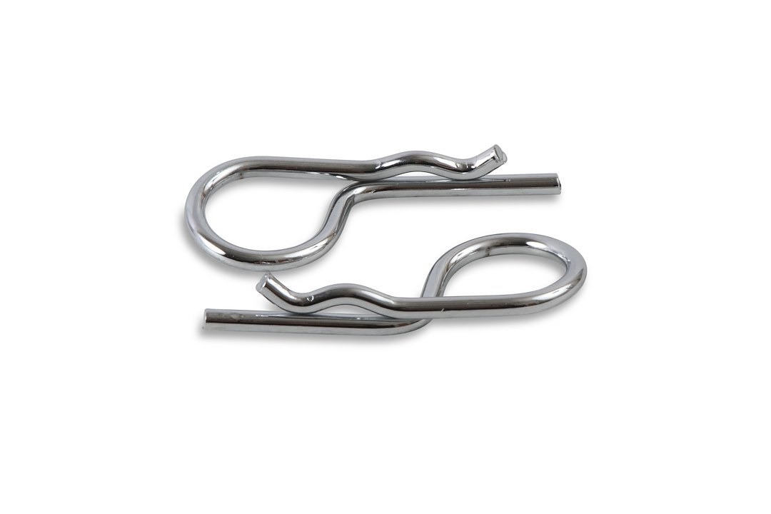 Mr. Gasket Hood Pin Clip, Replacement Clip for Mr. Gasket Hood and Deck Pinning Kits, Hair Pin Style Safety Clip, Chrome, Steel, Set of 2 – 1016A
