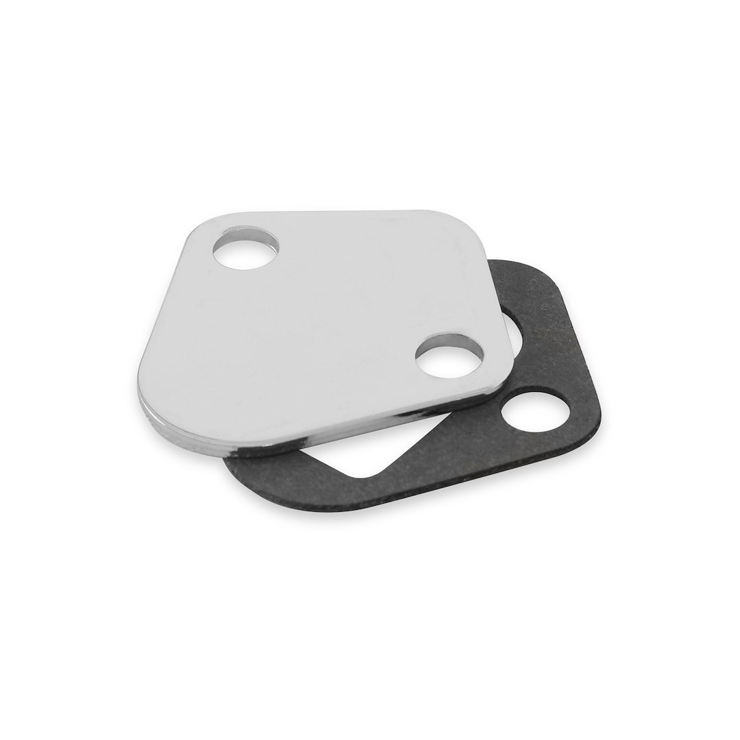 Mr. Gasket Fuel Pump Block Off Plate, Silver, With Gasket – 1516