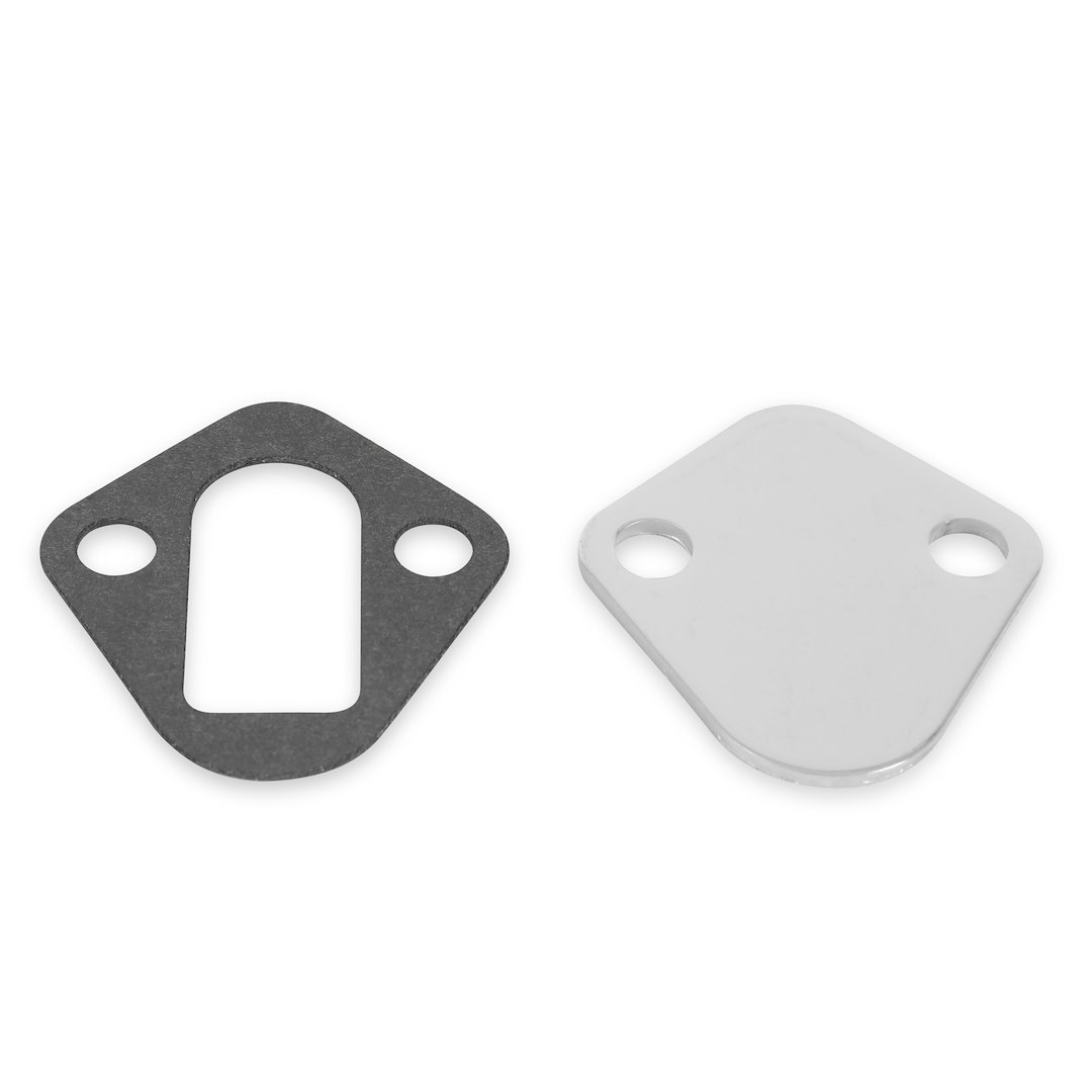 Mr. Gasket Fuel Pump Block Off Plate, Silver, With Gasket – 1516