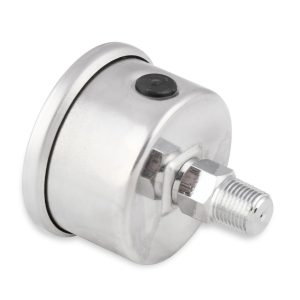 Mr. Gasket Gauge Fuel Pressure, 1-1/2 Inch Diameter, Full Sweep, 0-15 PSI Range, White Face/ Chrome Bezel/ Black Needle – 1564