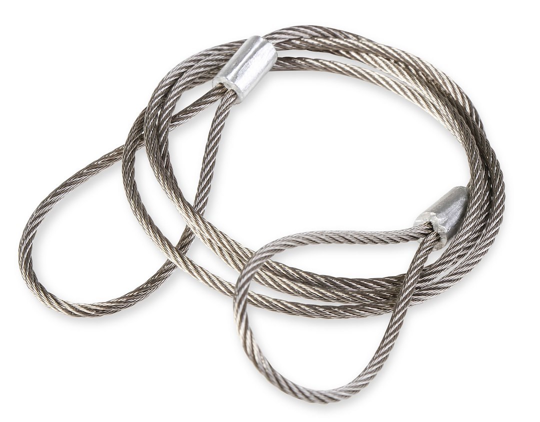 Mr. Gasket Hood Pin, Hairpin Style, With Cables, Chrome Plated, Silver – 1616