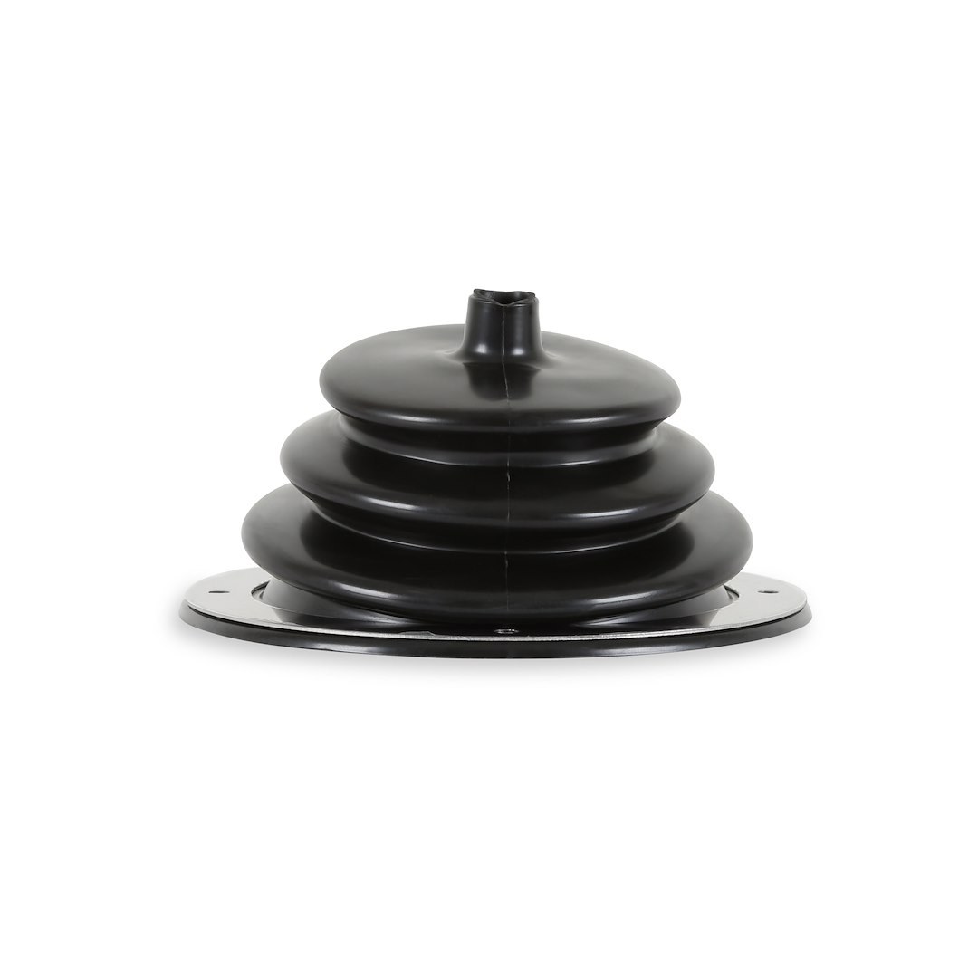 Mr. Gasket Shifter Boot, For Use with Manual Transmission Shifters, 5-1/2 Inch Diameter, Black, With Boot Plate – 1651