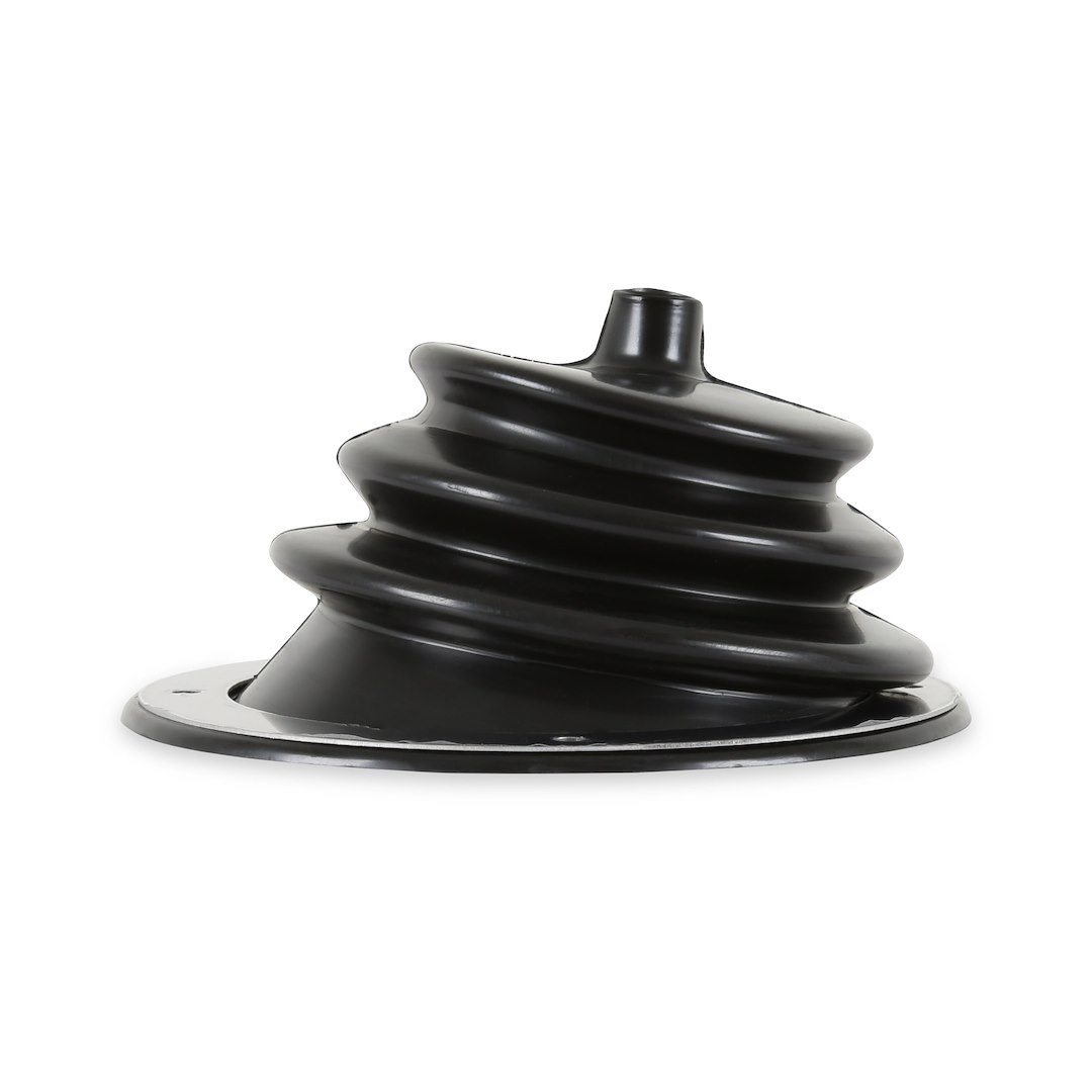 Mr. Gasket Shifter Boot, For Use with Manual Transmission Shifters, 5-1/2 Inch Diameter, Black, With Boot Plate – 1651