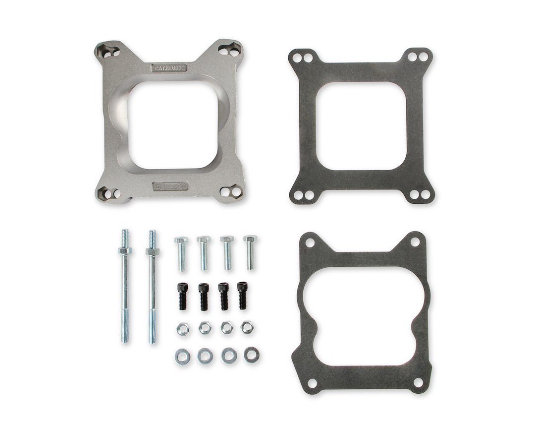 Mr. Gasket Carburetor Adapter, Adapts Square Flange Carburetor to Quadrajet 4-Barrel Intake Manifold, 0.750 Inch Thick, With Hardware – 1932