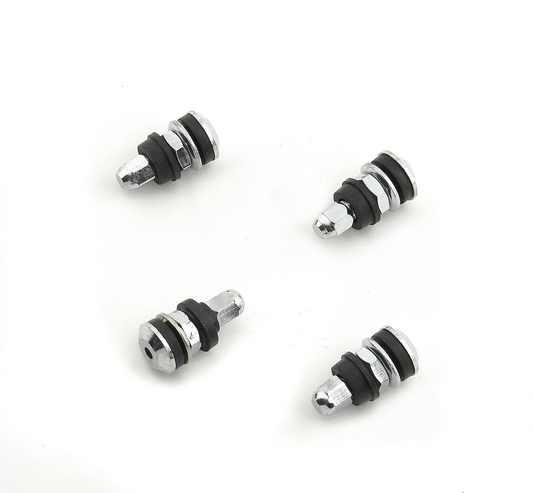 Mr. Gasket Valve Stem, Bolt on, Chrome Plated, Steel, Short Style, Set of 4 – 1957MRG