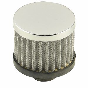 Mr. Gasket Crankcase Breather Filter, Push on with 1.22 Inch Outside Diameter Inlet, 3 Inch Diameter X 3-1/8 Inch Height – 2049