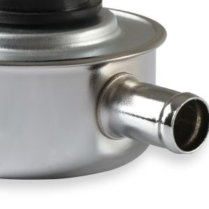 Mr. Gasket Crankcase Breather Cap, Round, 1 Inch Outside Diameter Neck X 5/8 Inch Outside Diameter Breather Tube, Push IN, Chrome, With Grommet – 2054