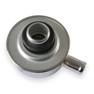 Mr. Gasket Crankcase Breather Cap, Round, 1 Inch Outside Diameter Neck X 5/8 Inch Outside Diameter Breather Tube, Push IN, Chrome, With Grommet – 2054