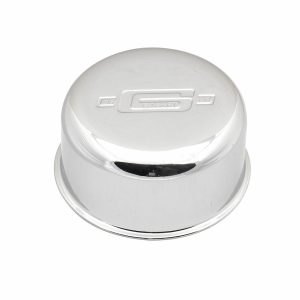 Mr. Gasket Crankcase Breather Cap, Round, 3/4 Inch Outside Diameter Mounting Tube, Push IN, Chrome – 2057