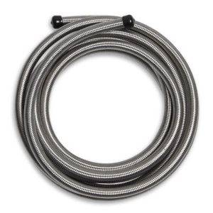 Mr. Gasket Braided Hose, For Use with Most Fuels/ Coolants/ Oils, -6 AN, 20 Foot Length, 350 PSI, Stainless Steel – 220006