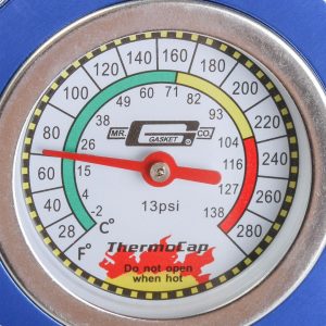 Mr. Gasket Radiator Cap, 13 PSI Max Pressure, Octagon, Blue Anodized, Aluminum – 2470B