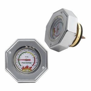 Mr. Gasket Radiator Cap, 16 PSI Max Pressure, Octagon, Silver Anodized, Aluminum – 2471S