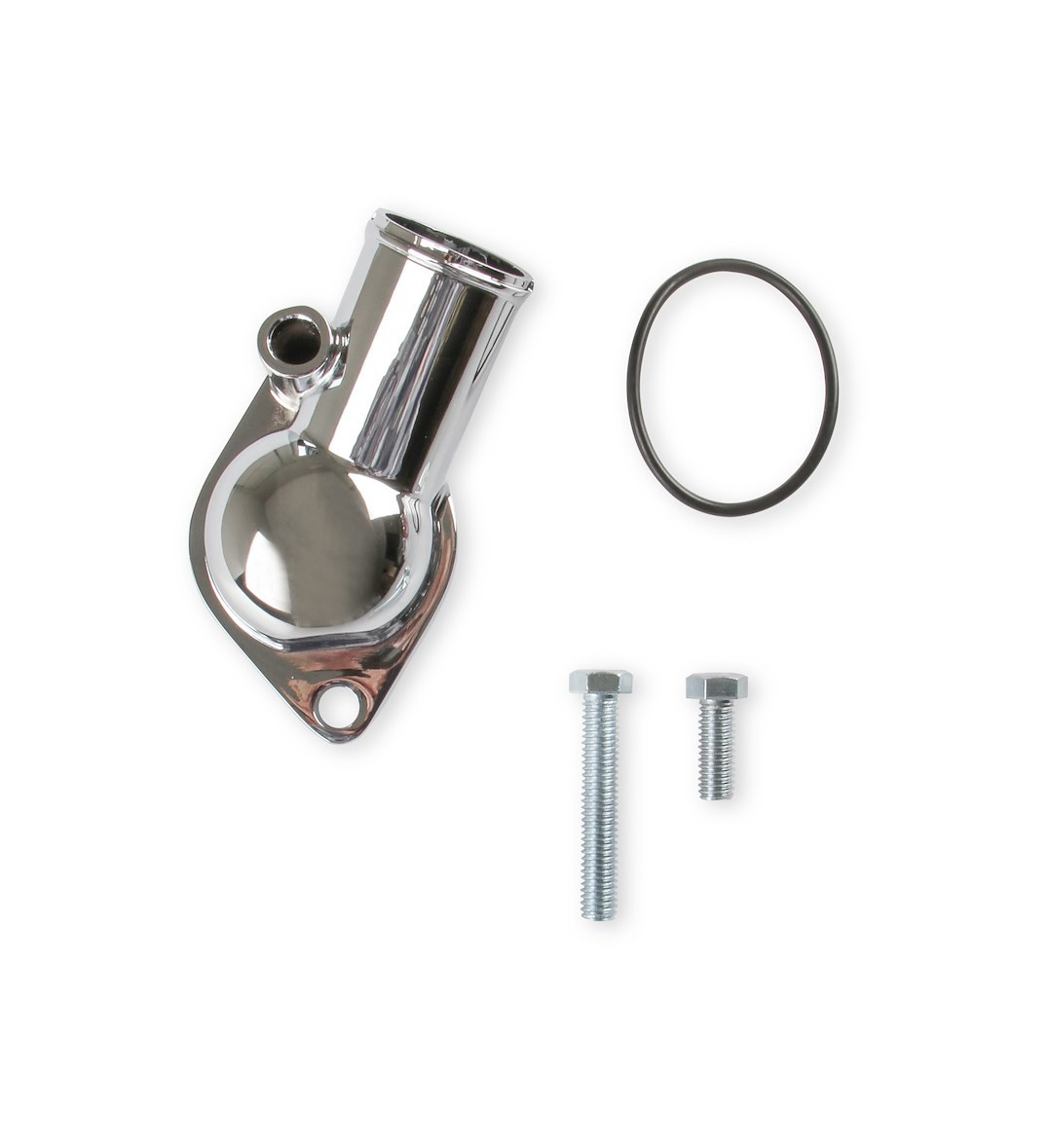 Mr. Gasket Thermostat Housing, 45 Degree Neck, Aluminum, O-Ring Seal Type, Silver – 2661