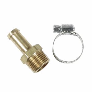 Mr. Gasket Adapter Fitting, Low-Loss, 3/8 Inch Hose Barb to 3/8 Inch NPT Male, Brass, Single – 2965