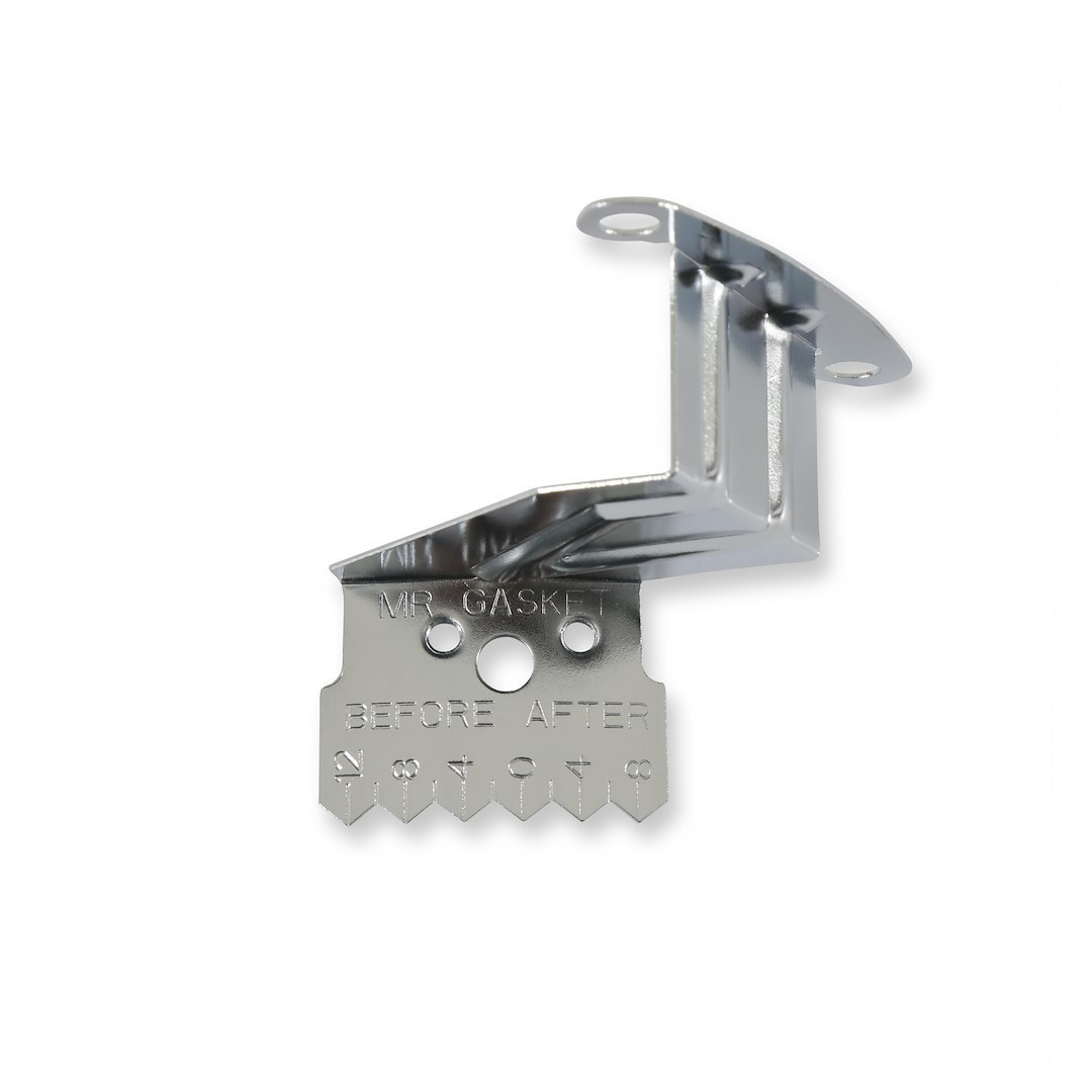 Mr. Gasket Timing Tab, For Use with Small Block Chevy Engines, 7 Inch Balancer, Non Adjustable, Chrome Steel – 4592