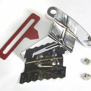 Mr. Gasket Timing Tab, For Use with Small Block Chevrolet Engines with Adjustable Pointer, Chrome – 4598