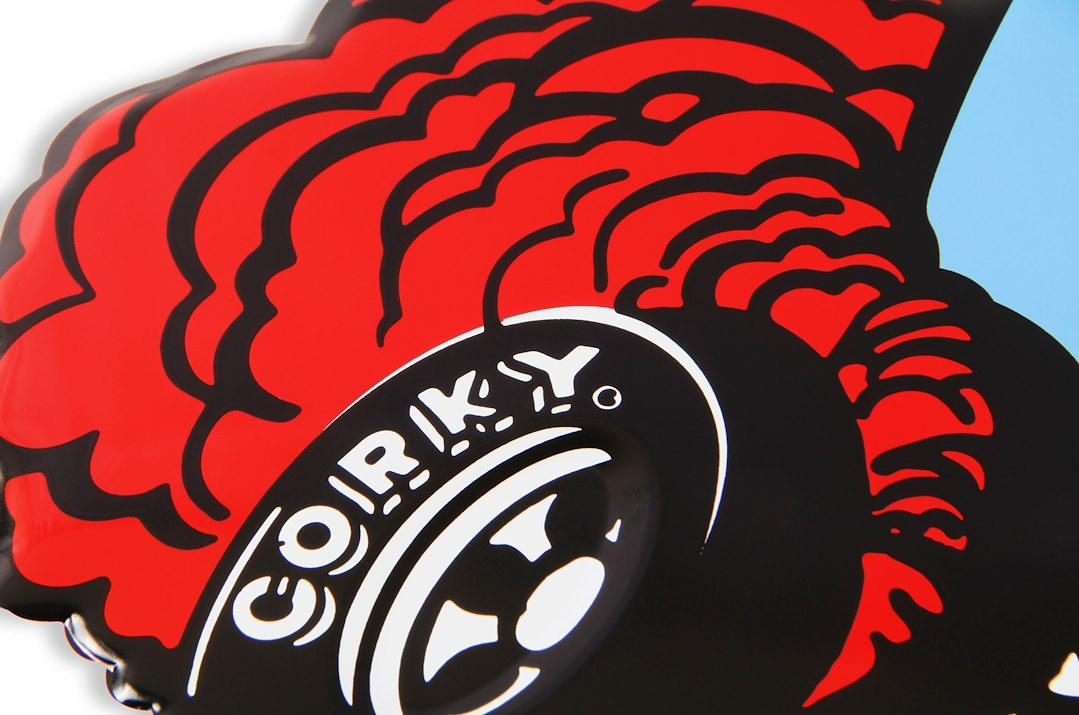 Mr. Gasket Sign, 13-1/2 Inch X 11 Inch, Mr. Gasket Corky, Blue/ Red/ Black, Metal – 4C