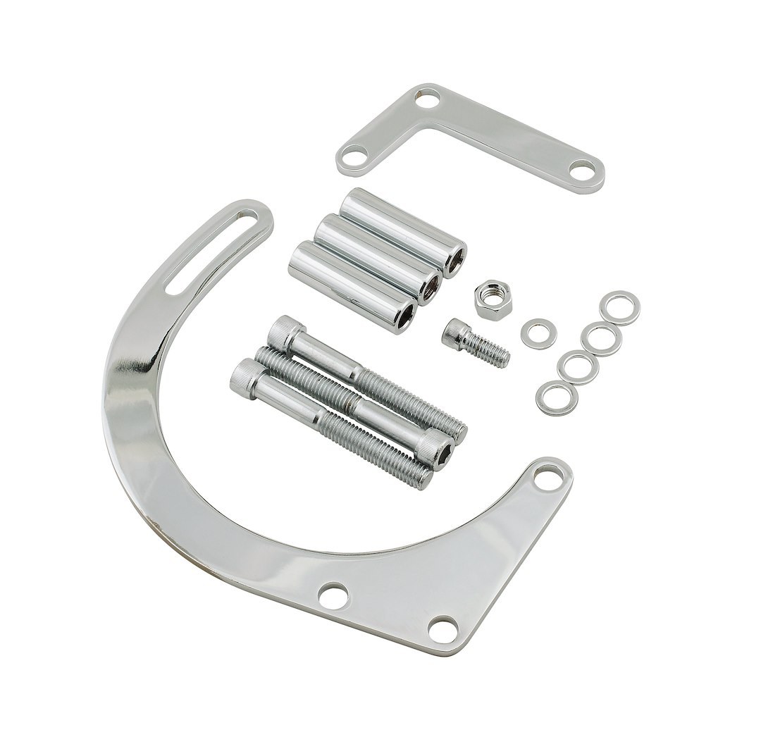 Mr. Gasket Alternator Bracket, Low Mount, Chrome Plated, Silver, Steel – 5179