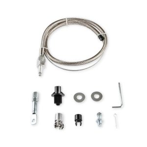 Mr. Gasket Throttle Cable, Universal, Braided Stainless Steel, 36 Inch Length, With Hardware – 5657