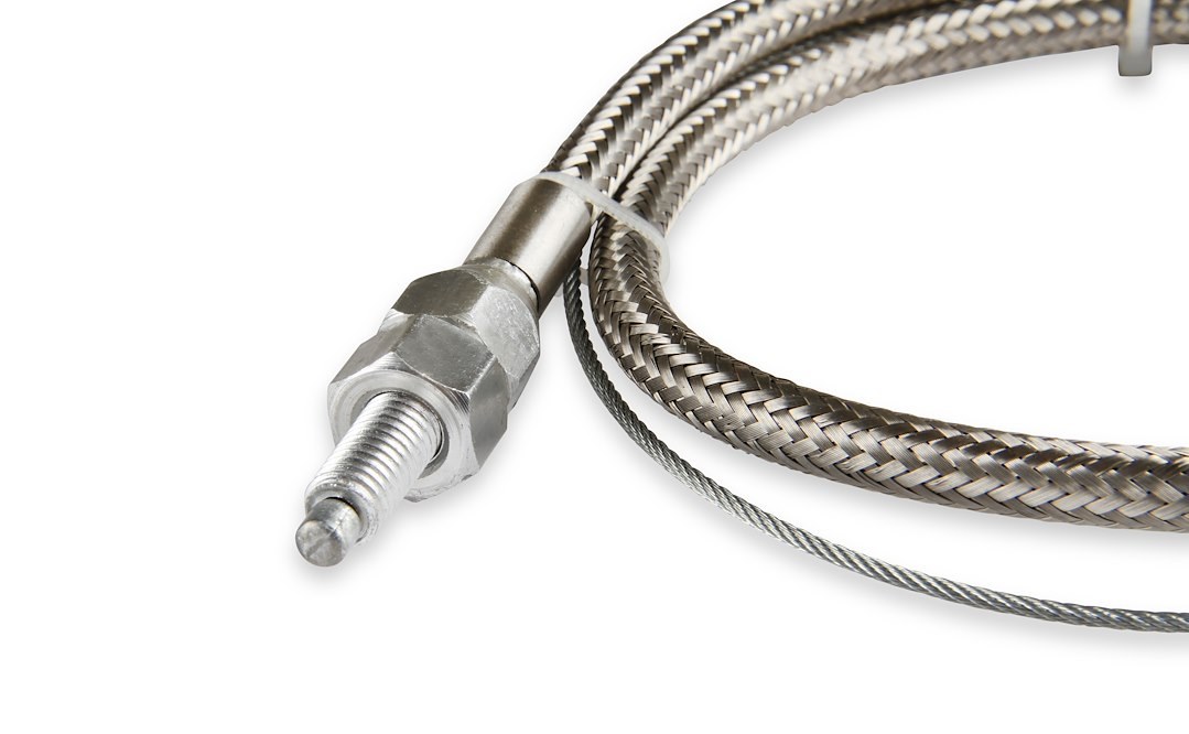 Mr. Gasket Throttle Cable, Universal, Braided Stainless Steel, 36 Inch Length, With Hardware – 5657