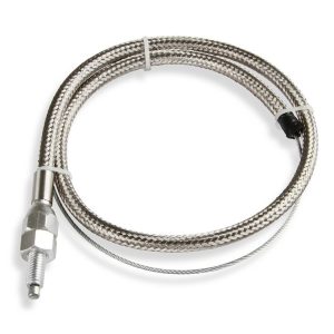 Mr. Gasket Throttle Cable, Universal, Braided Stainless Steel, 36 Inch Length, With Hardware – 5657