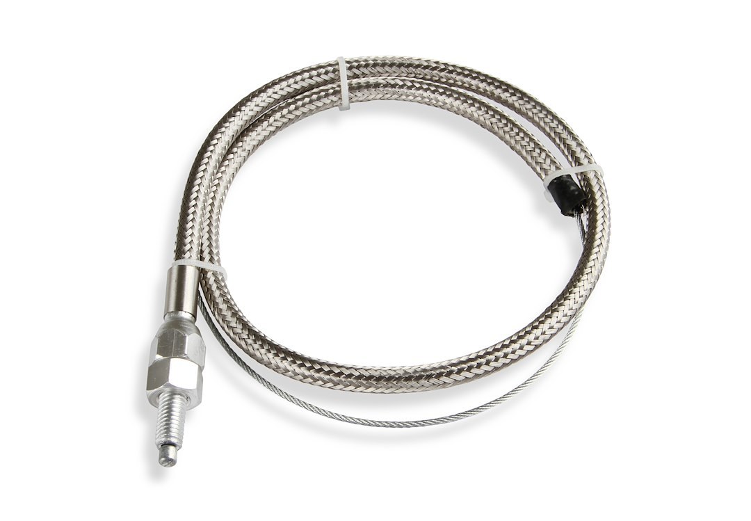 Mr. Gasket Throttle Cable, Universal, Braided Stainless Steel, 36 Inch Length, With Hardware – 5657