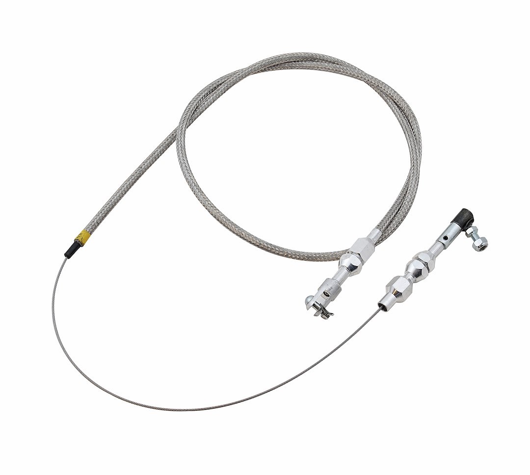 Mr. Gasket Throttle Cable, Universal, Braided Stainless Steel, 36 Inch Length, With Hardware – 5659