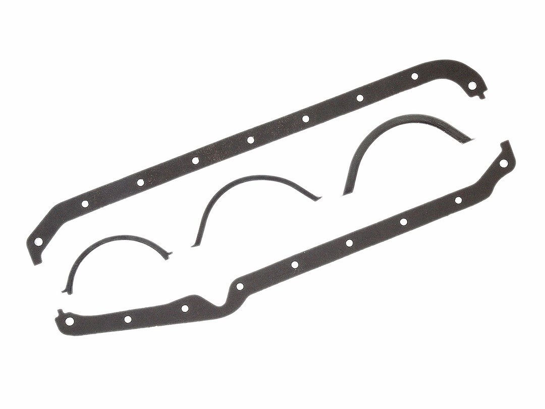 Mr. Gasket Oil Pan Gasket, Ultra Seal, Chevy Small Block, Composition Material, With Thick and Thin Front Seals – 5884