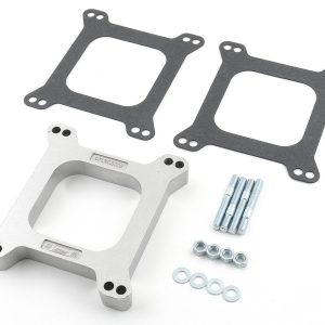 Mr. Gasket Carburetor Spacer, For Use with Standard Bolt Patterns for Holley and Carter, 1 Inch Open Center, 1 Inch Thick, Natural, Aluminum – 6005