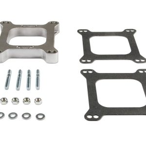 Mr. Gasket Carburetor Spacer, For Use with Standard Bolt Patterns for Holley and Carter, 1 Inch Open Center, 1 Inch Thick, Natural, Aluminum – 6005