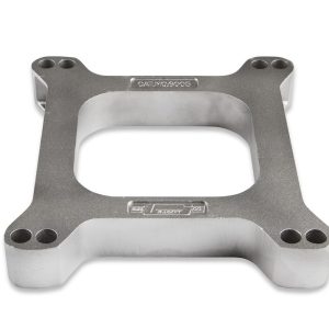 Mr. Gasket Carburetor Spacer, For Use with Standard Bolt Patterns for Holley and Carter, 1 Inch Open Center, 1 Inch Thick, Natural, Aluminum – 6005