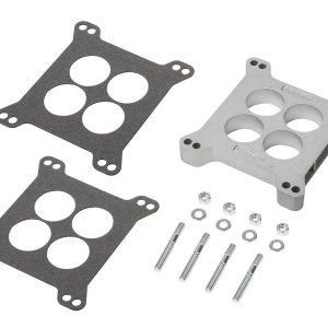 Mr. Gasket Carburetor Spacer, For Use with Standard Bolt Patterns for Holley and Carter, 1 Inch Ported Center, 1 Inch Thick, Natural, Aluminum – 6006