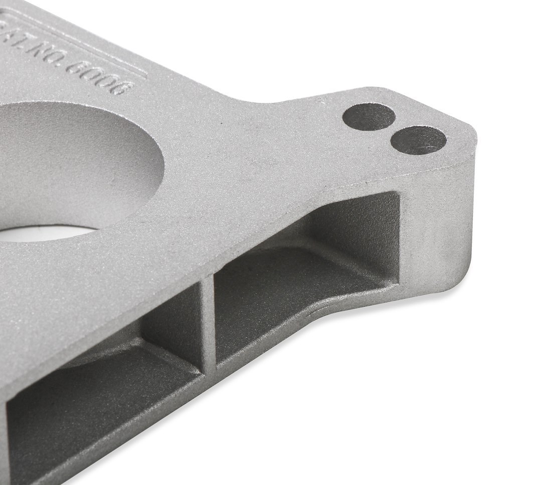 Mr. Gasket Carburetor Spacer, For Use with Standard Bolt Patterns for Holley and Carter, 1 Inch Ported Center, 1 Inch Thick, Natural, Aluminum – 6006