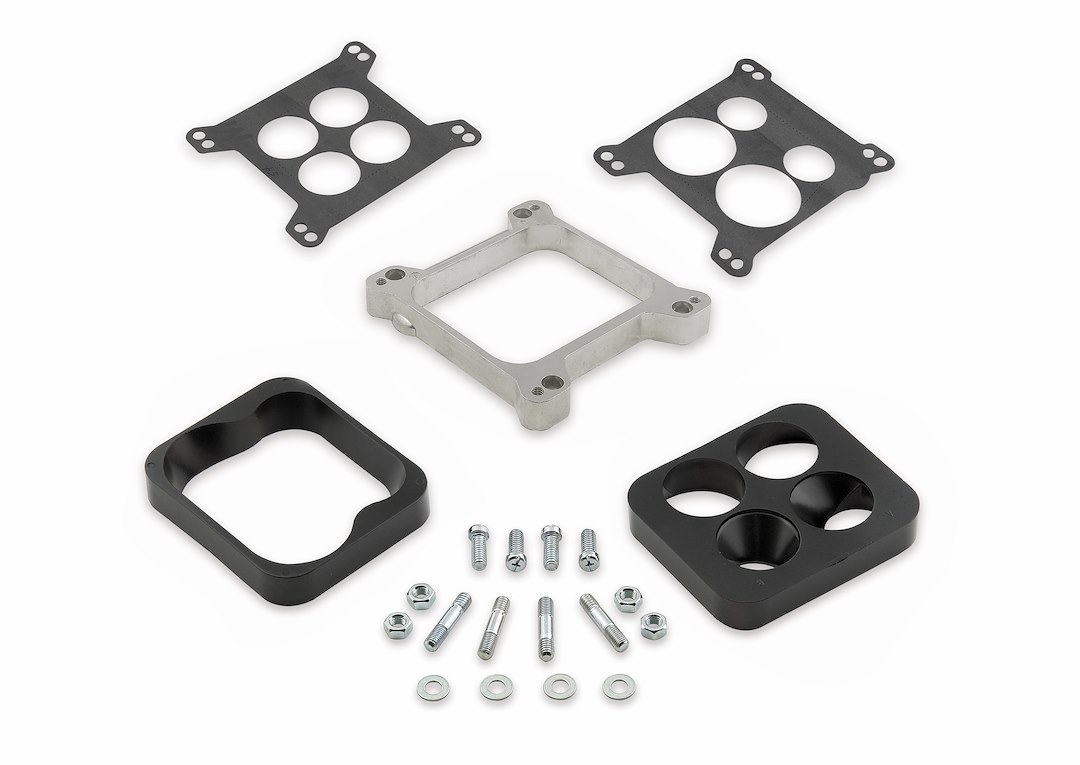 Mr. Gasket Carburetor Spacer, For Use with Holley/ Carter/ Quadra-Jet Carburetors, 4 Hole Center, 1 Inch Thick, Natural, Aluminum – 6009