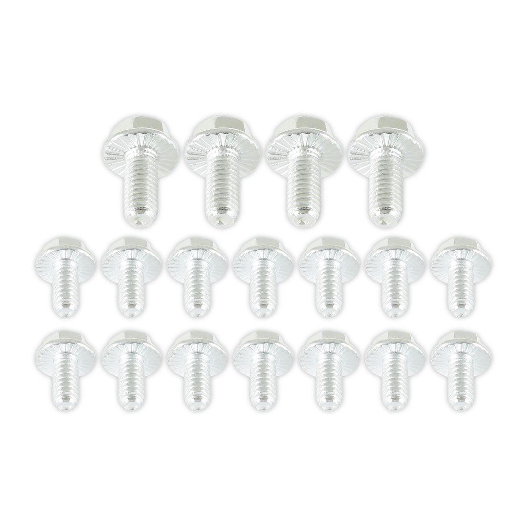 Mr. Gasket Oil Pan Bolt Set, For Use with Chevy Small Block/ Oldsmobile V8, Hex Style Head Type, Zinc Plated, Steel – 6085MRG