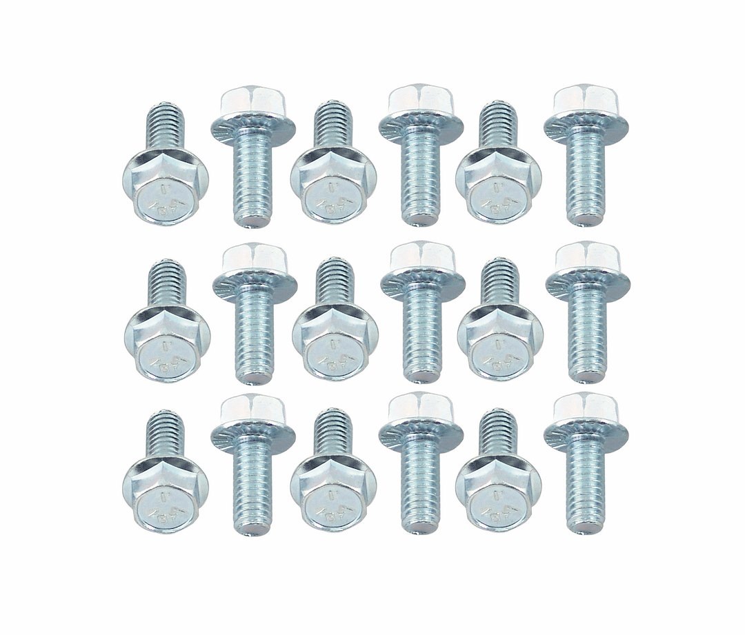 Mr. Gasket Oil Pan Bolt Set, For Use with Chevy Big Block/ Pontiac V8, Hex Style Head Type, Zinc Plated, Steel – 6086MRG