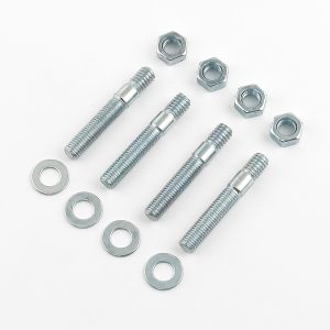 Mr. Gasket Carburetor Stud Kit, 5/16 Inch Diameter, 2 Inch Overall Length, Zinc Plated, Set of 4 Studs/ Nuts/ Washers – 61