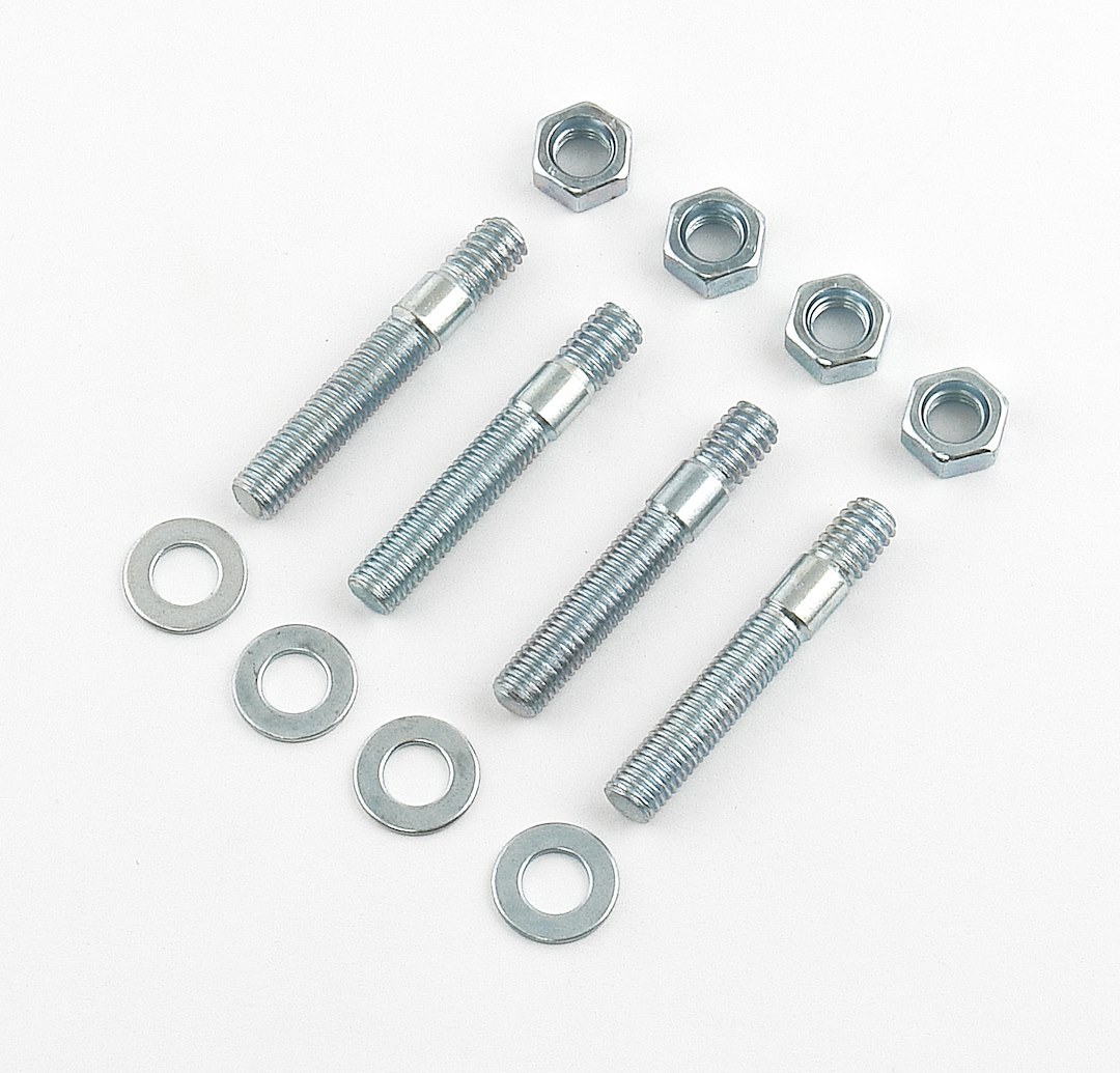 Mr. Gasket Carburetor Stud Kit, 5/16 Inch Diameter, 2 Inch Overall Length, Zinc Plated, Set of 4 Studs/ Nuts/ Washers – 61