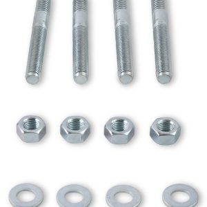 Mr. Gasket Carburetor Stud Kit, 5/16 Inch Diameter, 2-1/2 Inch Overall Length, Zinc Plated, Set of 4 Studs/ Nuts/ Washers – 62
