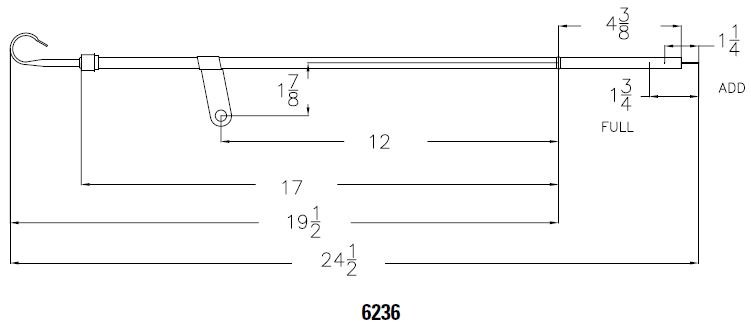 Mr. Gasket Oil Dipstick, For Use with Big Block Chevrolet Engine, Oil Pan Mount, Push IN Style, Chrome Plated Steel – 6236