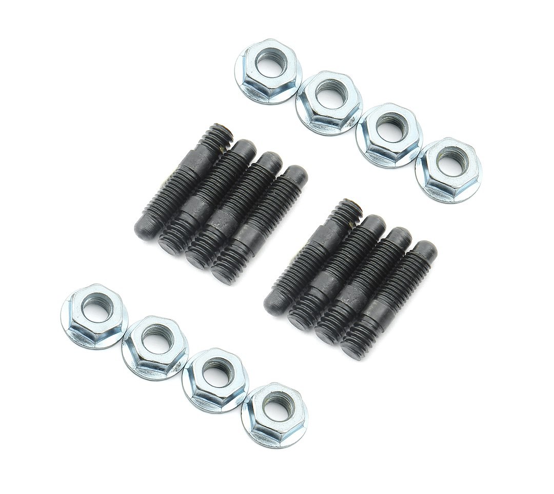 Mr. Gasket Valve Cover Stud, 1/4 Inch – 20 Thread Size, Hex Style Head Type, Black Oxide/ Zinc Plated, Steel, Set of 8 – 6324