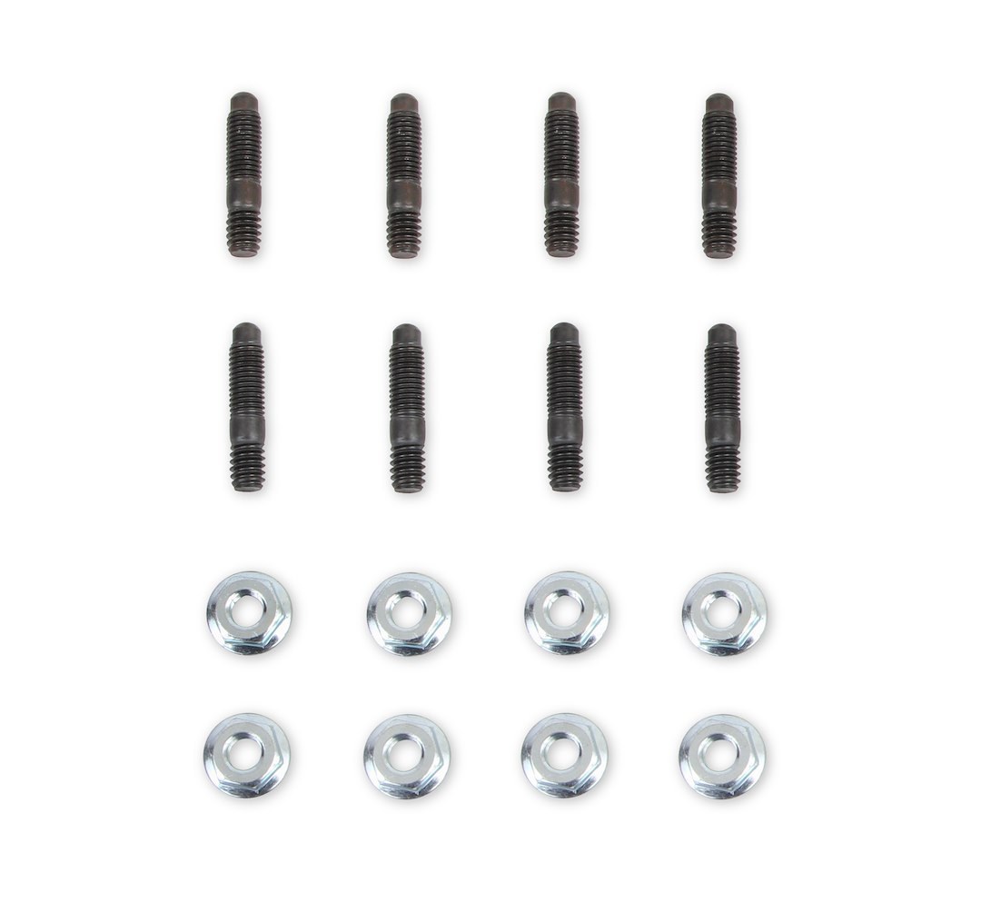 Mr. Gasket Valve Cover Stud, 1/4 Inch – 20 Thread Size, Hex Style Head Type, Black Oxide/ Zinc Plated, Steel, Set of 8 – 6324
