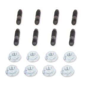 Mr. Gasket Valve Cover Stud, 1/4 Inch – 20 Thread Size, Hex Style Head Type, Black Oxide/ Zinc Plated, Steel, Set of 8 – 6324