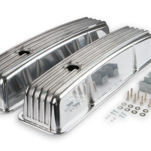 Mr. Gasket Valve Cover, For Use with Chevy Small Block, 3.93 Inch Height, Perimeter Bolt, With Breather Holes, With Baffle – 6855G